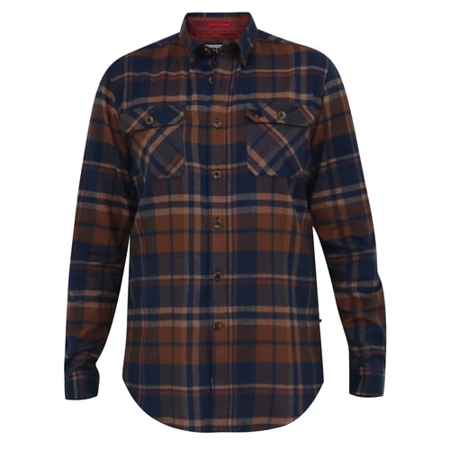 D555 Sherlock Long Sleeve Check Overshirt Black Tan